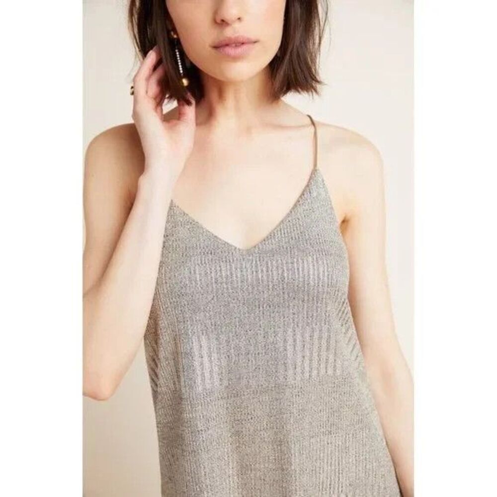 Women's Anthropologie Bishop and Young Tessa Cami Top Metallic Gold Racerback M - Picture 3 of 10